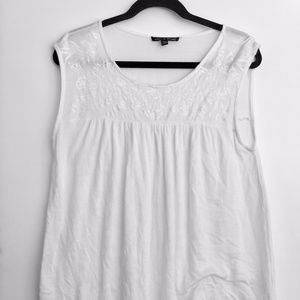 Cable & Gauge White tunic tank-top